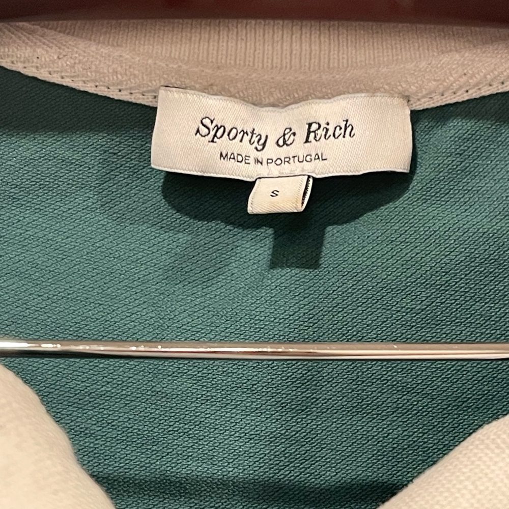 Sporty & Rich Green Polo with White Trim Tee SOLD OUT | Preowned - Picture 14 of 17